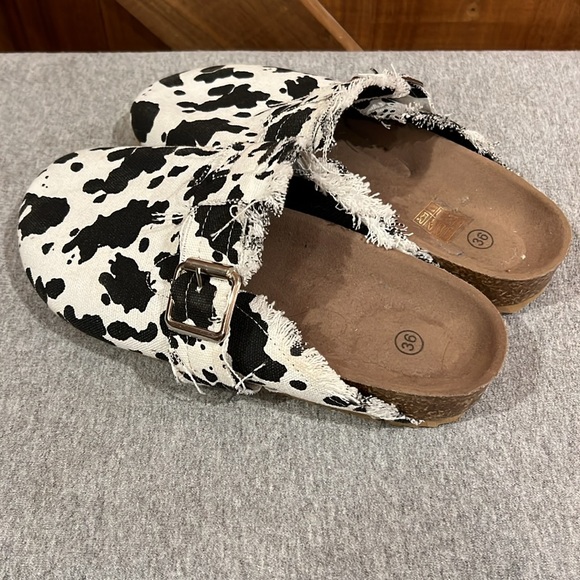 Cow print birk inspired mules size euro 36 - Picture 4 of 7